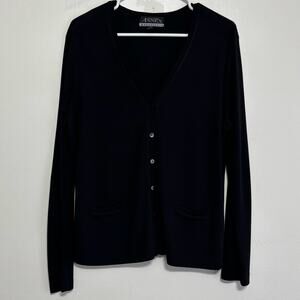 Casual Corner Annex Essentials Black V-Neck Cardigan Petite L